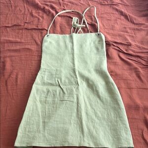 Reformation Lime Green Linen Dress